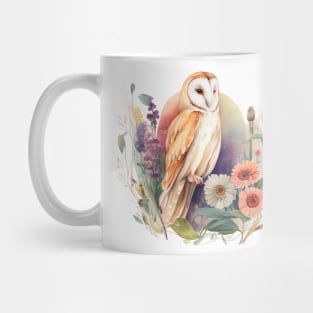 Barn Owl Floral Mug